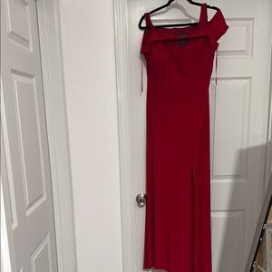 Elegant Red Off-Shoulder Dress